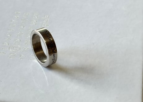 maison margiela logo silver ring