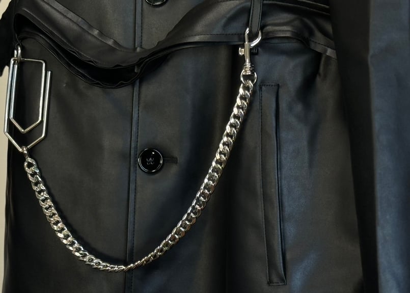 ⚪*️様 MM6 maison margiela fake leather sh MM6 Maison Margiela Black Button Faux-Leather Shirt MM6