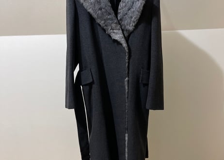 jilsander cashmere wool fox fur coat dead stock