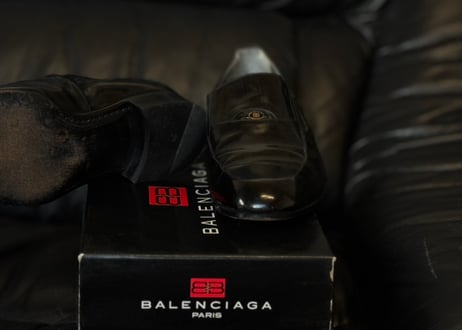 80-90s balenciaga "BB" logo loafers