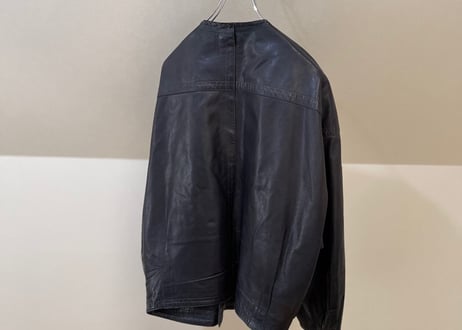 80s gianni versace leather no collar jacket
