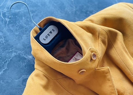 loewe high neck leather coat