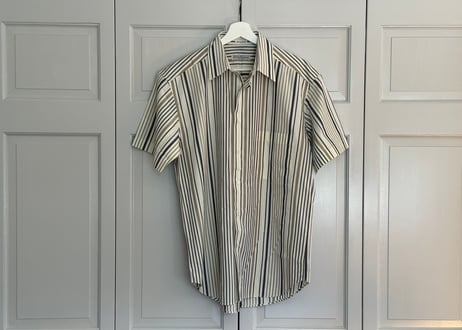 80-90s ferragamo stripe shirt