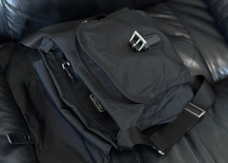 prada nylon logo shoulder bag