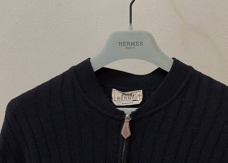 hermes virgin wool half zip knit