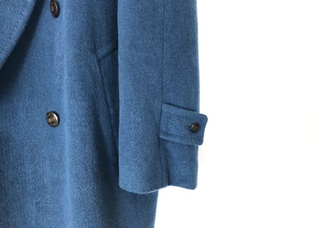 80-90s givenchy turquoise blue cashmere double coat