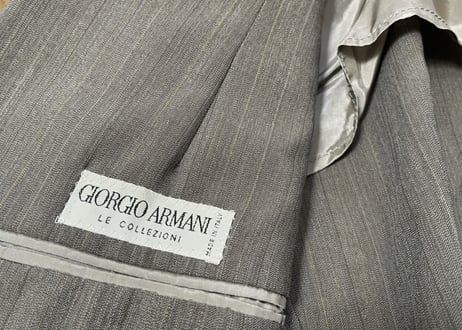 80s giorgio armani stripe double set up suit