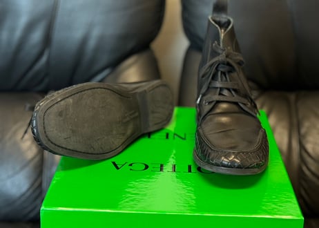 bottega veneta Intrecciato leather boots