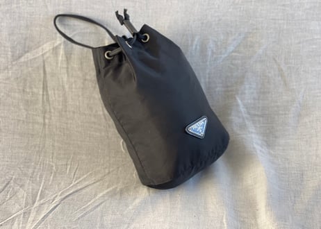 prada nylon "巾着" bag black