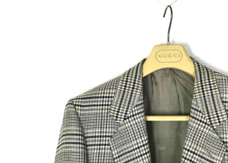 80s guccci check tailored jacket dead stock