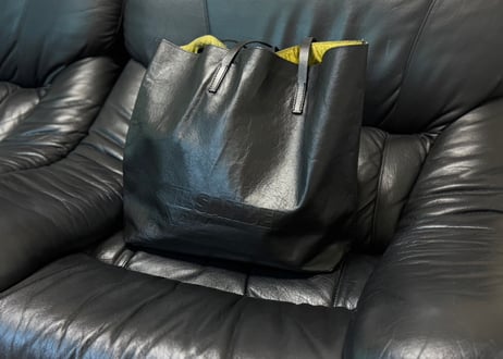 jilsander leather logo bag