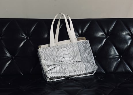 maison margiela python leather bag