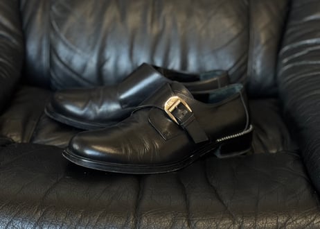 gianni versace studs leather shoes