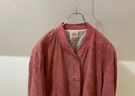 80-90s loewe leather jacket salmon