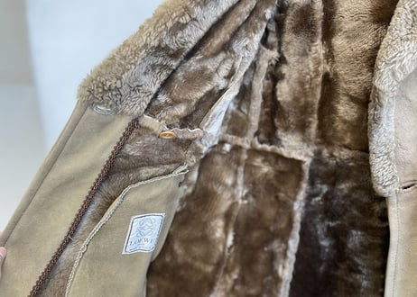 loewe mouton leather long coat