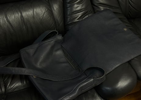 jilsander logo leather shoulder bag
