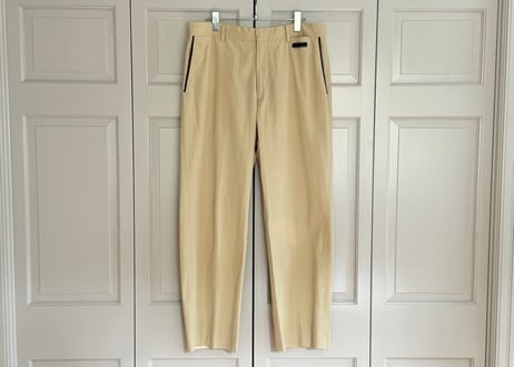 hermes leather piping wide pants