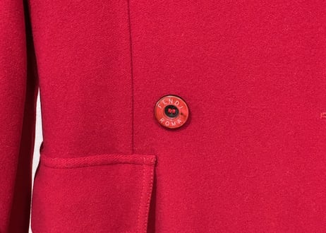 fendi double long coat red