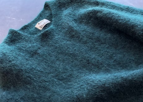 acne studios over size mohair green knit