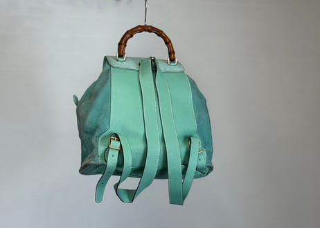 80-90s gucci leather bag tiffany blue