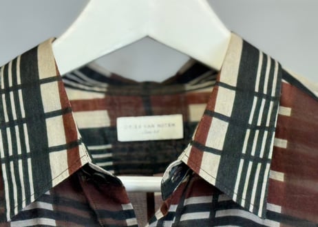 dries van noten check shirt