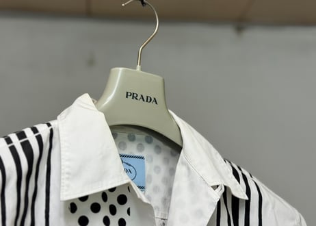 prada triangle logo shirt