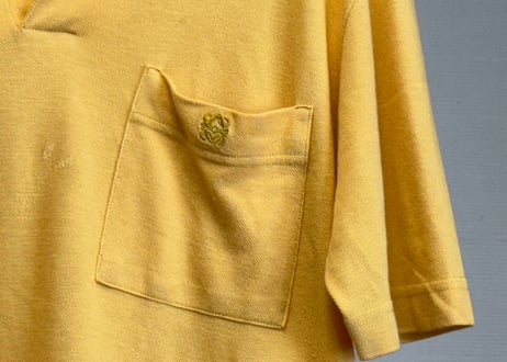 80-90s loewe anagram logo mustard polo shirt
