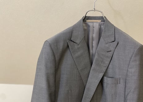 80s vintage set up suit three peace gray