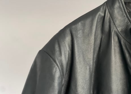 90's zip up leather blouson