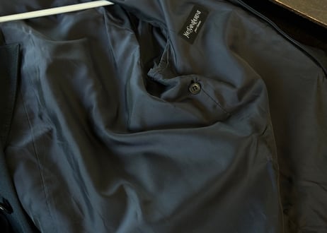 yves saint laurent silk wool long coat