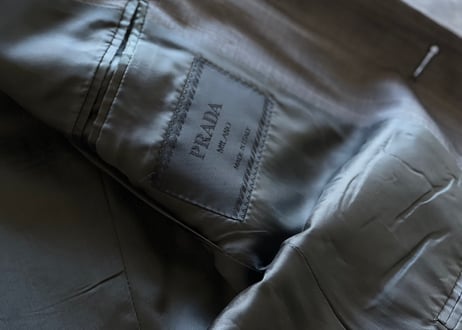 prada stripe set up suit