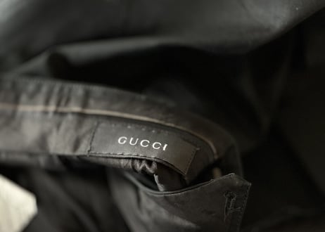 gucci design button trousers