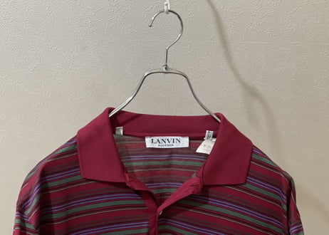 80-90s lanvin made in Italy border polo shirt
