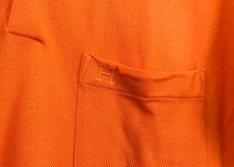 hermes H logo orange polo shirt