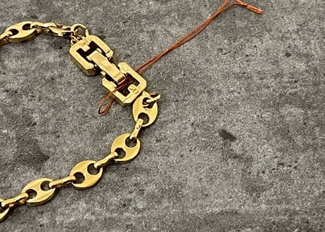 80-90s givenchy gold bracelet"E"