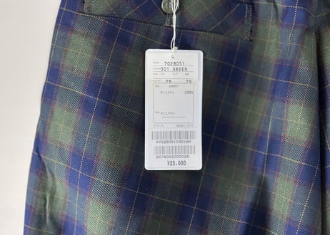 paris check trousers dead stock