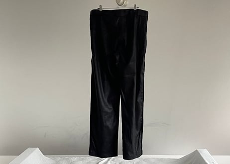 emporio armani fake leather side line wide pants