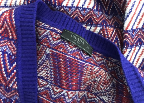 2018aw prada multi in viola bianco cardigan dead stock