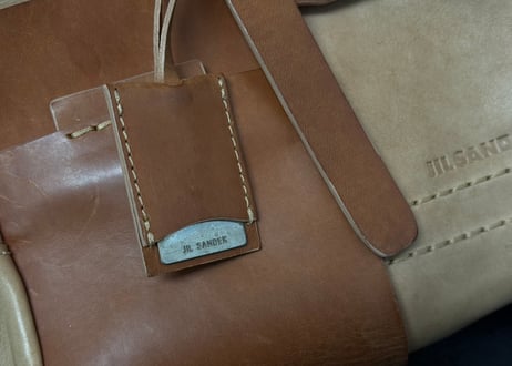 jilsander “本人期” leather logo bag
