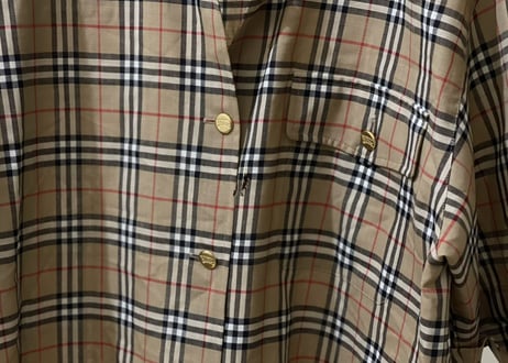 burrberry over size chetck shirt