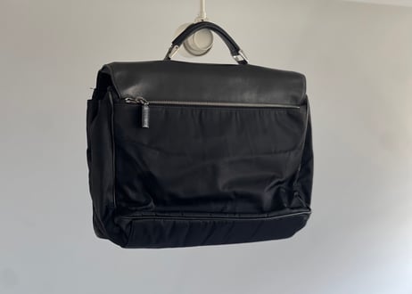 prada nylon × leather bag