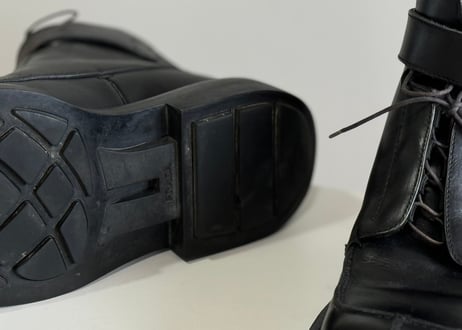 90-00s prada leather boots #d