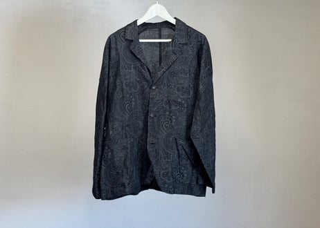 90s linen jacquard shirt jacket