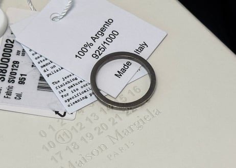 maison margiela silver number ring dead stock