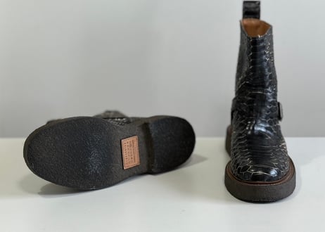 maison margiela python leather boots