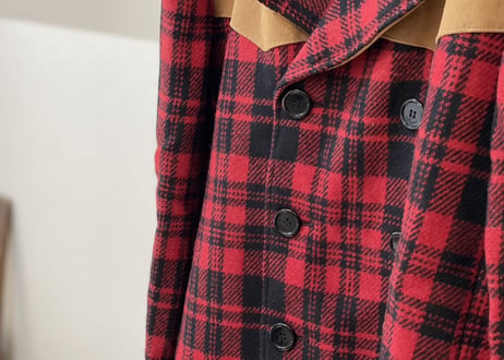 saint laurent paris 2014aw leather switch double coat