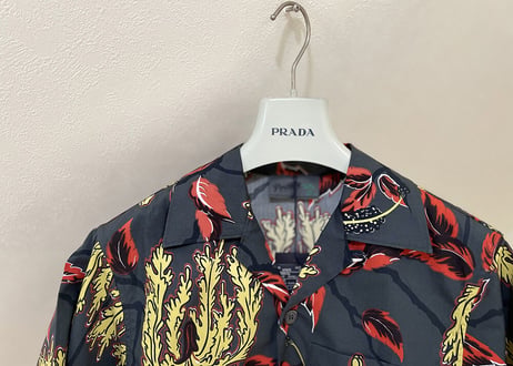 2018ss prada aloha shirt black dead stock xs