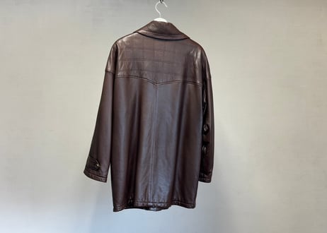 80-90s loewe leather anagram coat