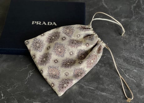 prada jacquard "巾着" bag dead stock