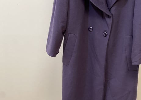 90s pure cashmere double purple coat